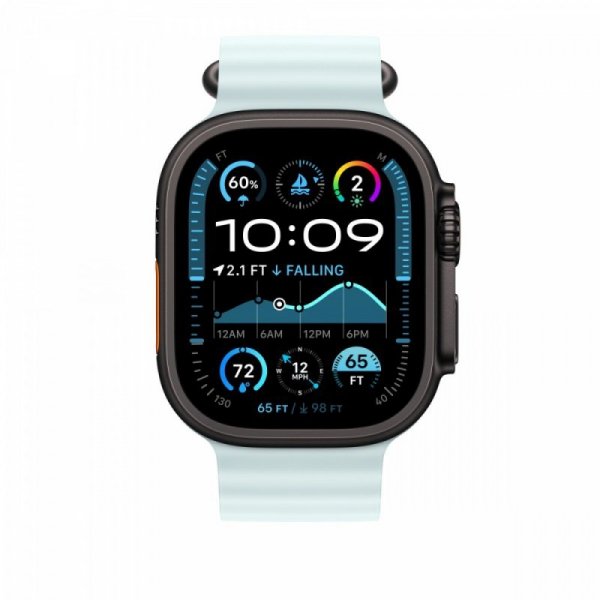 Apple Przedłużka do paska Ocean w kolorze mroźnego błękitu do koperty 49 mm - elementy z tytanu w kolorze czarnym