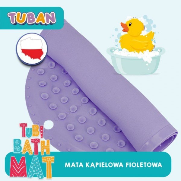 TUBAN Mata kąpielowa antypoślizgowa fioletowa