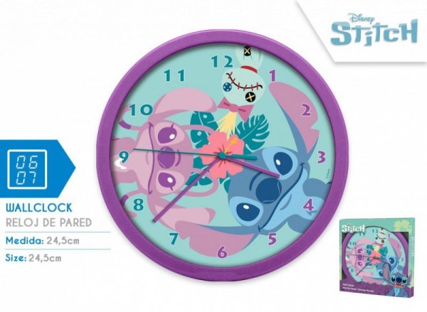 Kids Euroswan Zegar ścienny Stitch Angel 25cm