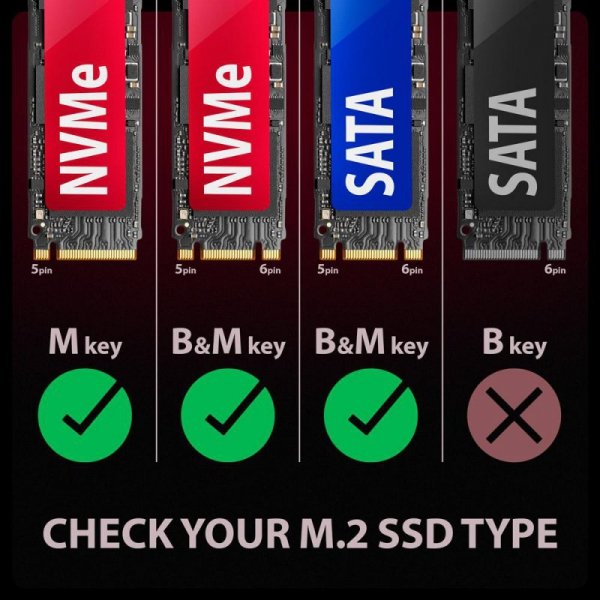 Obudowa zewnętrzna Axagon do dysk&amp;oacute;w M.2 NVMe &amp;amp; SATA SSD / USB-C 3.2 G2 czarna