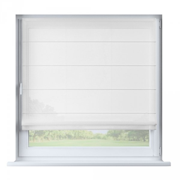 Roleta woalowa rzymska może być montowana bezinwazyjnie na ramie okna