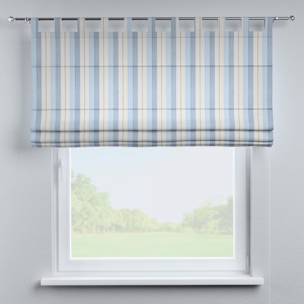 Roleta rzymska na karnisz na szeklach podniesiona