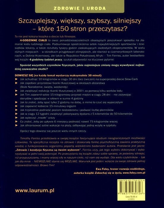 4-godzinne ciało  Niezwykły poradnik jak szybko zrzucić wagę, stać się niedoścignionym kochankiem i superczłowiekiem 