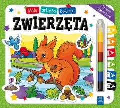 Mały artysta koloruje zwierzęta