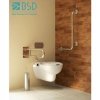 WC Klappgriff für barrierefreies Bad mit Toilettenpapierhalter aus rostfreiem Edelstahl 85 cm ⌀ 32 mit Abdeckplatten