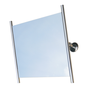Kippspiegel für barrierefreies Bad mit Seitenrhamen aus Edelstahl 60 x 60 cm
