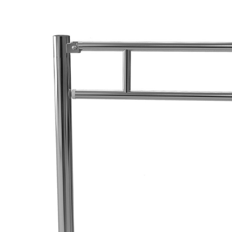 WC Klappgriff für barrierefreies Bad zur Bodenmontage 75cm aus rostfreiem Edelstahl ⌀ 32 mit Abdeckplatten