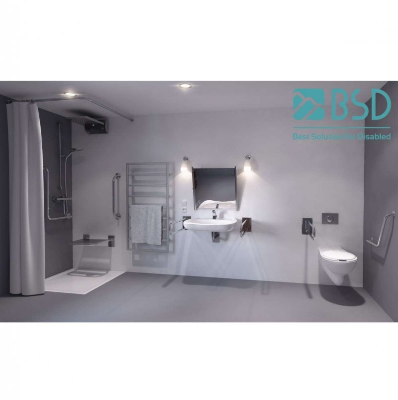 Gerader Handlauf für barrierefreies Bad 40 cm  aus rostfreiem Edelstahl ⌀ 25 mm