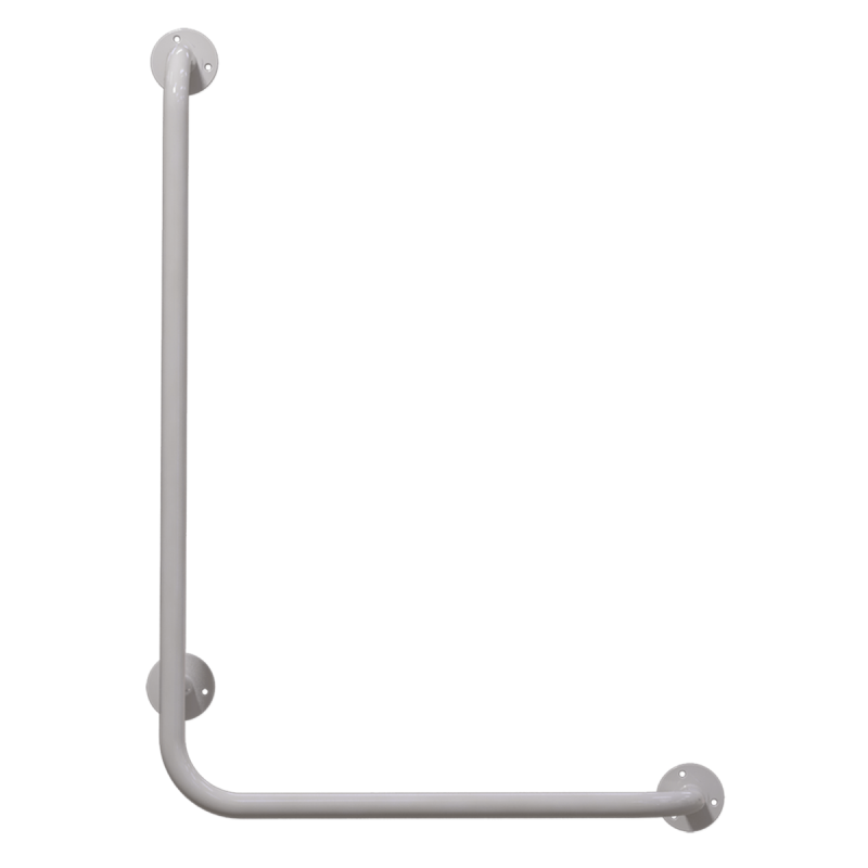 Winkelgriff 80/40 cm für barrierefreies Bad links montierbar weiß ⌀ 25 mm