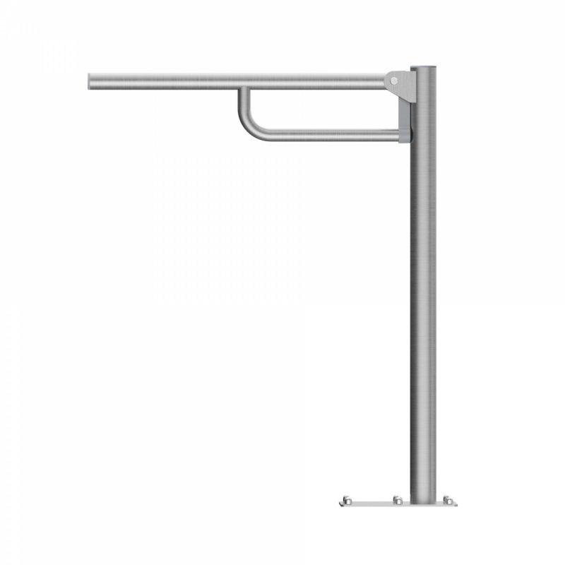 WC Klappgriff freistehend für barrierefreies Bad 50 cm aus rostfreiem Edelstahl ⌀ 25 mm