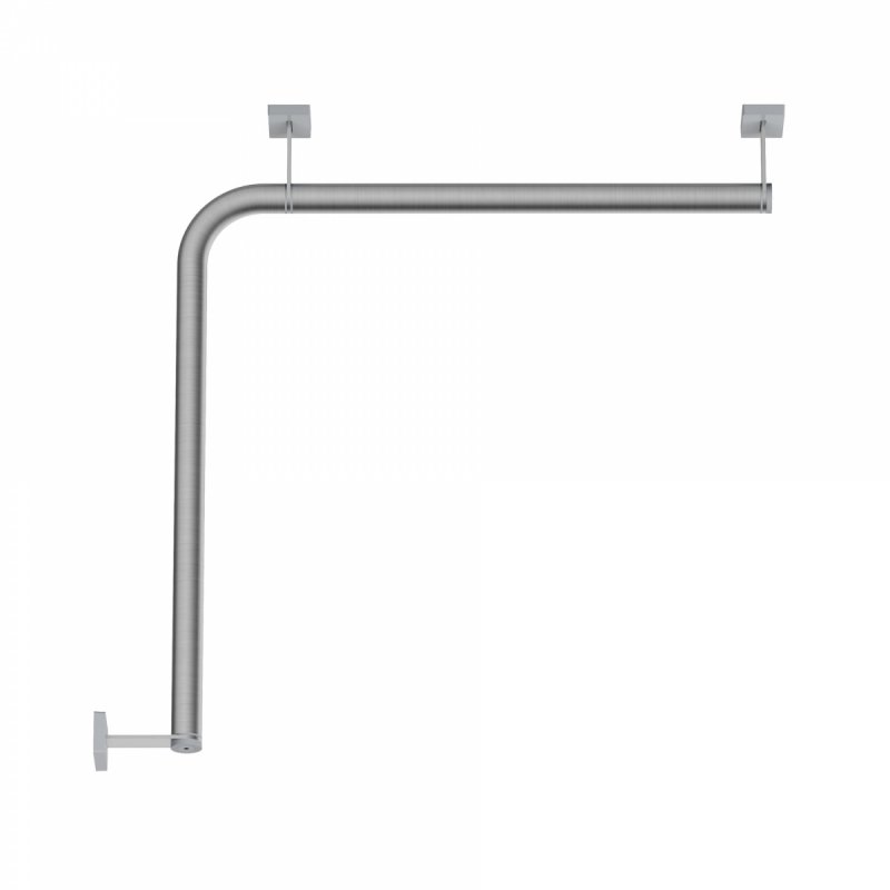 Winkelgriff mit Waagerechter Stangenführung 100cm, aus rostfreiem Edelstahl DN25