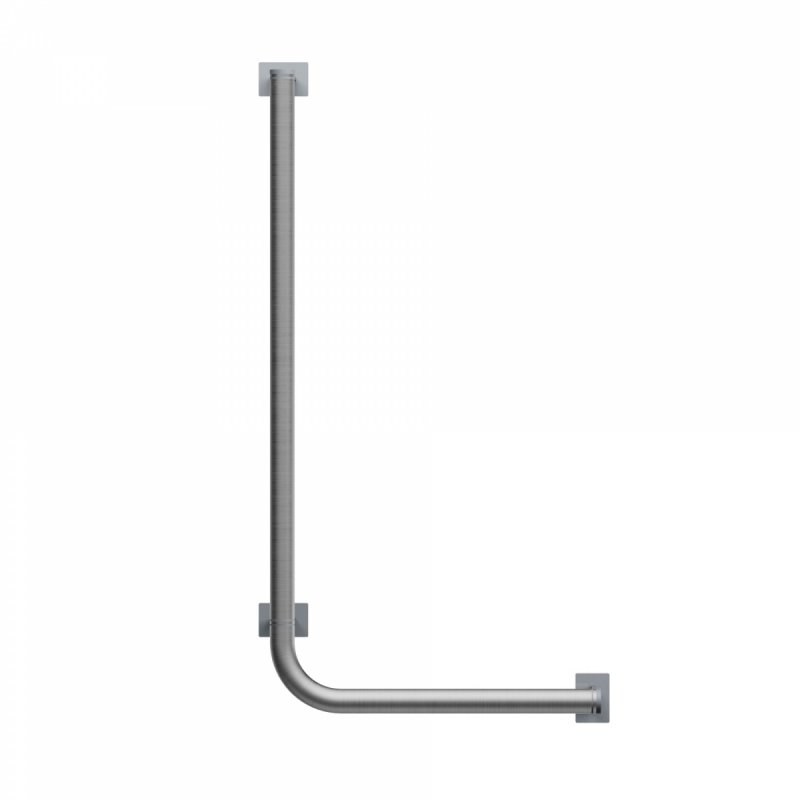 Winkelgriff für barrierefreies Bad 60/40 cm rechts / links montierbar aus rostfreiem Edelstahl ⌀ 32 mm MODULAR