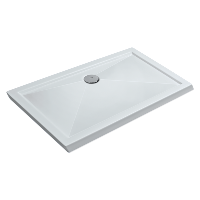 Duschwanne mit Abfluss seitig für barrierefreies Bad 120 x 90 cm