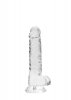 7 / 18 cm Realistic Dildo With Balls - Transparent