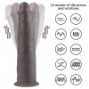 WIBRATOR 9'' DUAL LAYERED SILICONE ROTATOR CZARNE