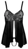 Cottelli LINGERIE - Seksowna Otwarta Haleczka Z Koronką + Stringi Bez Krocza L