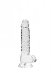 7 / 18 cm Realistic Dildo With Balls - Transparent