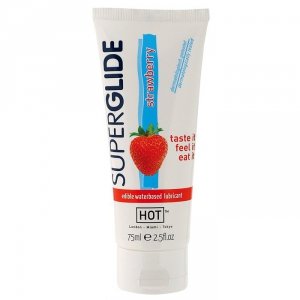 Żel-HOT Superglide STRAWBERRY- 75ml edible lubricant waterbased