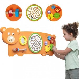 VIGA Tablica Sensoryczna Manipulacyjna Miś Certyfikat FSC Montessori