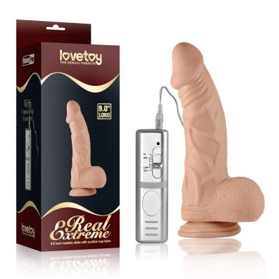 9&quot;&quot; Real Extreme Vibrating Dildo Flesh