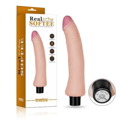 9&quot;&quot; REAL SOFTEE Vibrating Dildo