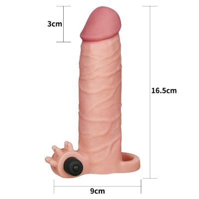 Add 2&quot;&quot; Pleasure X Tender Vibrating Penis Sleeve Flesh