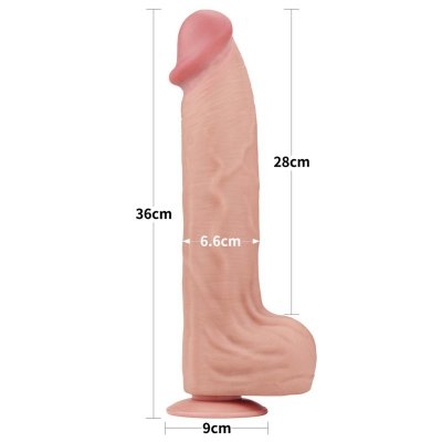 14&#039;&#039; King Sized Sliding Skin Dual Layer Dong