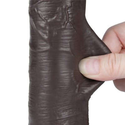 8&#039;&#039; Sliding Skin Dual Layer Dong Black