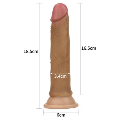 7&#039;&#039; Dual layered Platinum Silicone Cock