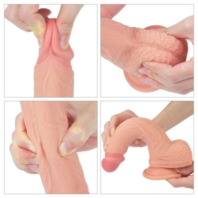 8.5&#039;&#039; Dual layered Platinum Silicone Cock