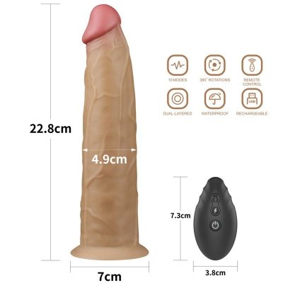 9.0&#039;&#039; Dual Layered Platinum Silicone Rotator