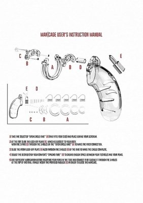 Model 02 - Chastity - 3.5&quot;&quot; - Cock Cage - Transparent