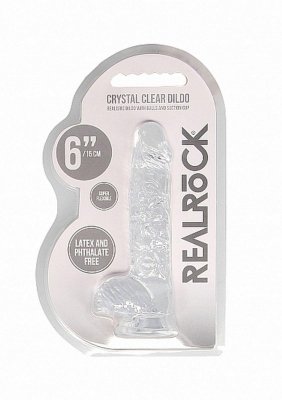 6&quot;&quot; / 15 cm Realistic Dildo With Balls - Transparent