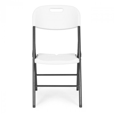 Komplet 4 krzeseł składanych zestaw cateringowy metal HDPE białe ModernHome