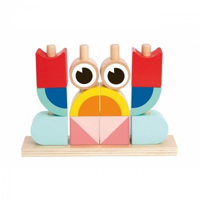 TOOKY TOY  Kreatywne Drewniane Klocki Przestrzenne 3d Krab