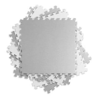 Duża mata piankowa puzzle biało-szara Ricokids 180x180cm 9szt
