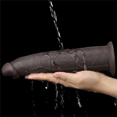 WIBRATOR 9&#039;&#039; DUAL LAYERED SILICONE ROTATOR CZARNE