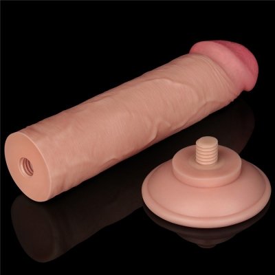 DILDO 8&#039;&#039; SLIDING SKIN DUAL LAYER DONG FLESH
