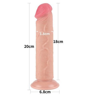DILDO 8&#039;&#039; SLIDING SKIN DUAL LAYER DONG FLESH