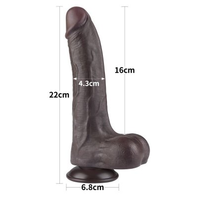DILDO 8.5&#039;&#039; SLIDING SKIN DUAL LAYER DONG BLACK