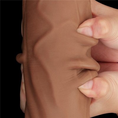 DILDO 12&#039;&#039; KING SIZED SLIDING SKIN DUAL LAYER DONG BRĄZOWY