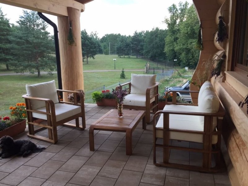 Zestaw mebli ogrodowych Budapeszt z 2 fotelami, ławką i poduchami (1)