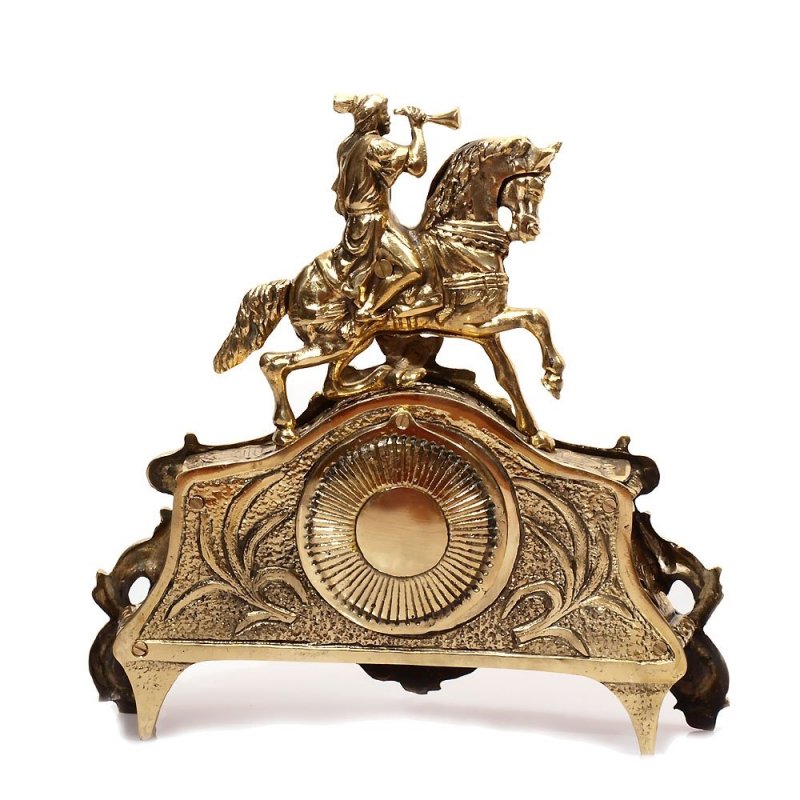  Mosiężny zegar kominkowy stylowy pocztylion