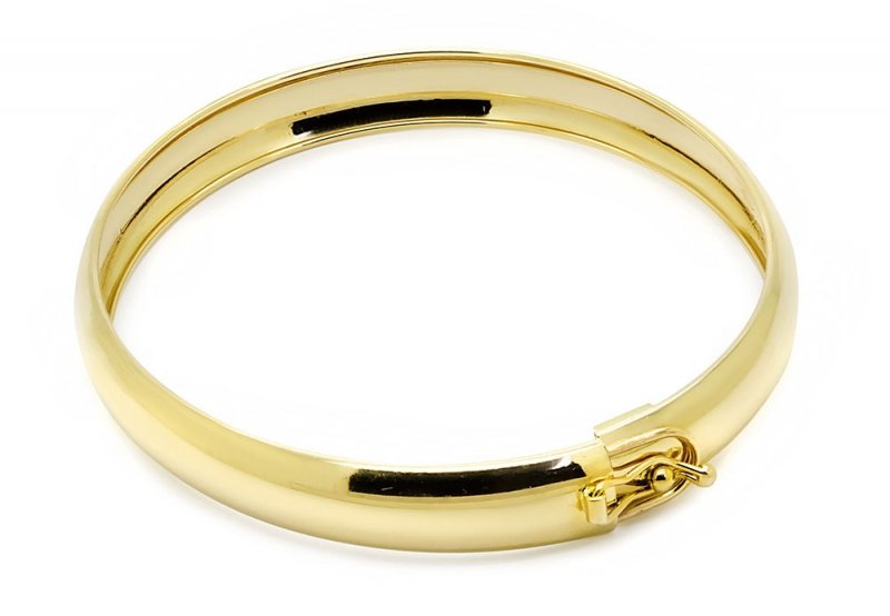 Złota sztywna bransoletka 585 Szerokość 8,7mm  Bangle