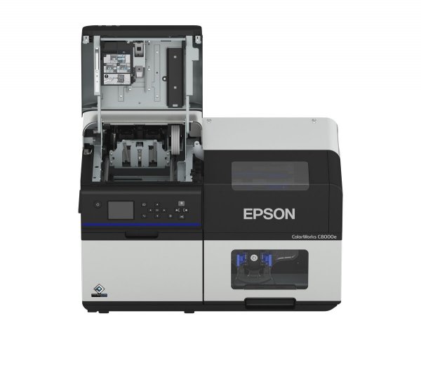 Epson ColorWorks C8000, ploter tnący, disp., USB, Ethernet, zestaw (USB), czarny, szary 