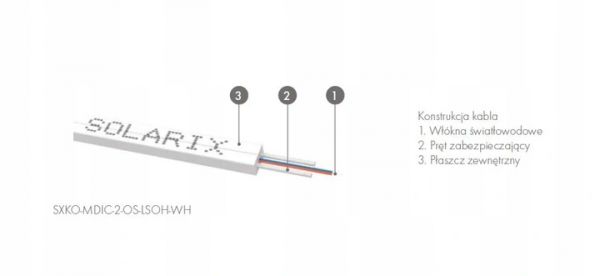 Kabel światłowodowy FTTH SM 2J 9/125 LSOH/PE czarny 