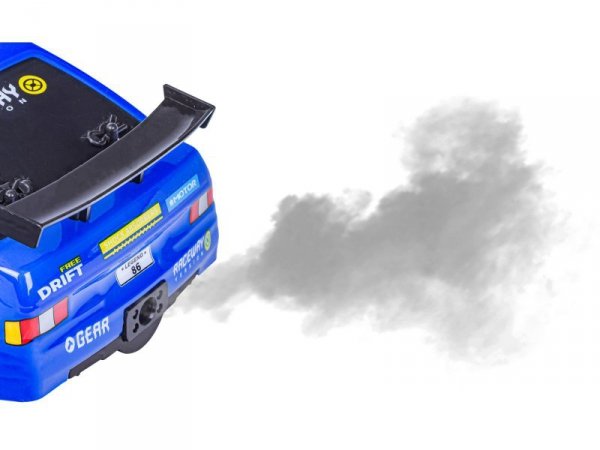 DUŻY Samochód Do Driftu Auto RC Drift 1:16 2,4 GHz PARA DYM Srebrna Toyota 4WD LED