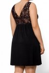 Damska koszula nocna Nipplex Bona czarna plus size