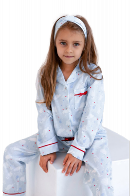 Piżama dziewczęca Sensis White Bear Kids dł/r 110-128