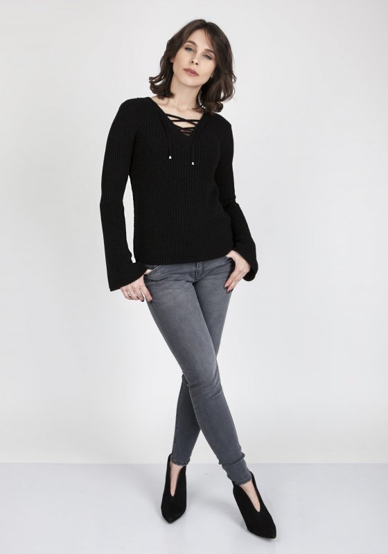 Sweter damski MKM Kylie SWE 117 Czarny